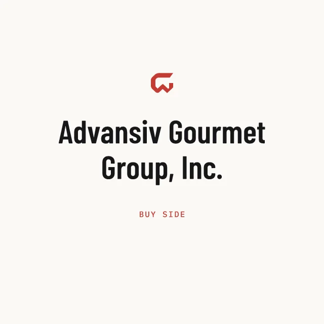 Buy side: Advansiv Gourmet Group, Inc.