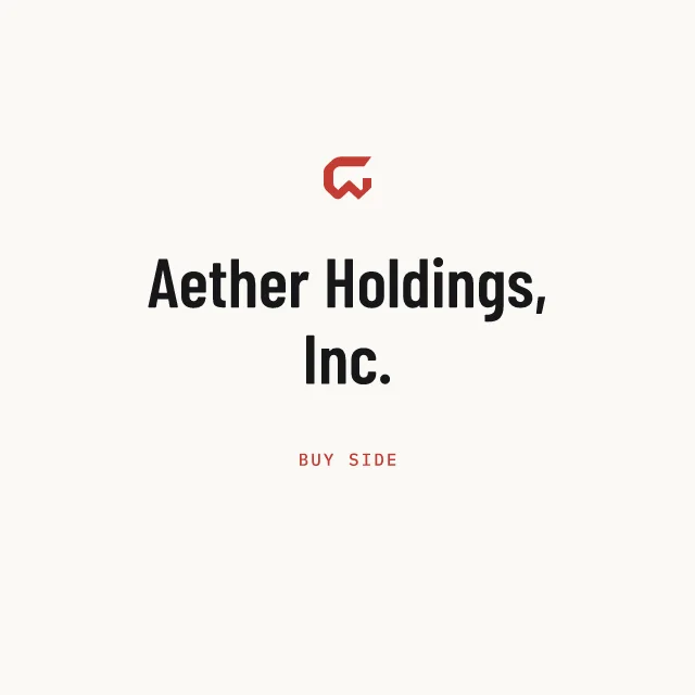 Buy side: Aether Holdings, Inc.