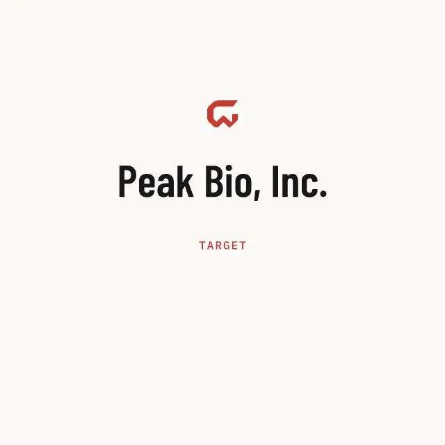 Target: Peak Bio, Inc.