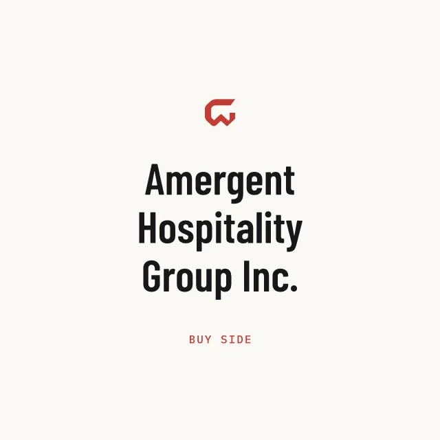 Buy side: Amergent Hospitality Group Inc.