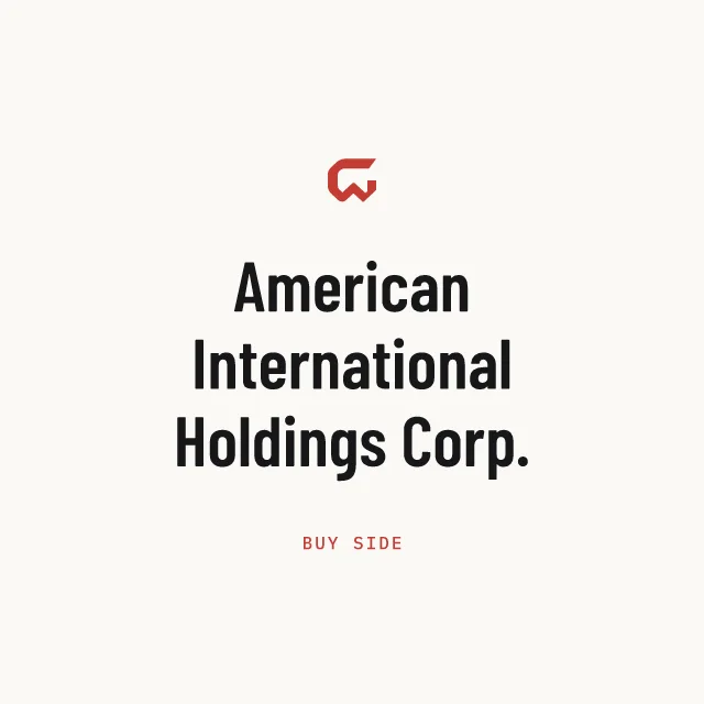 Buy side: American International Holdings Corp.