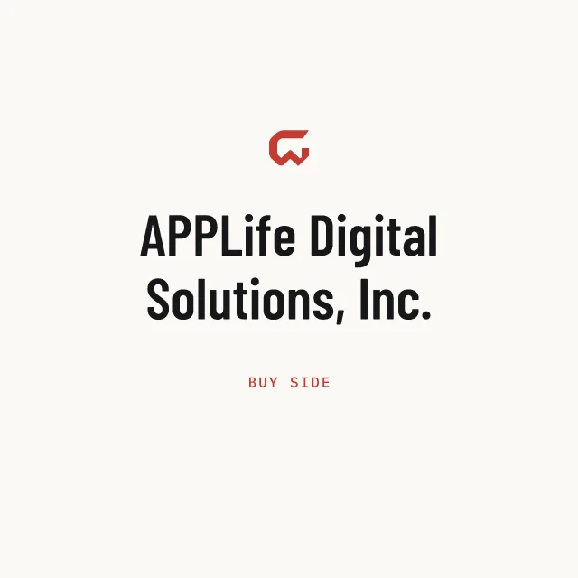 Buy side: APPLife Digital Solutions, Inc.