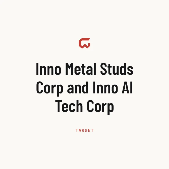 Target: Inno Metal Studs Corp and Inno AI Tech Corp