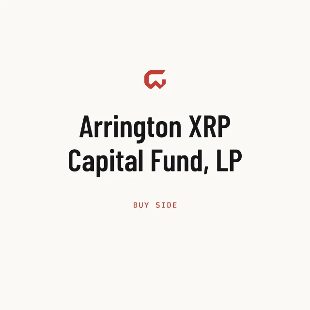 Buy side: Arrington XRP Capital Fund, LP