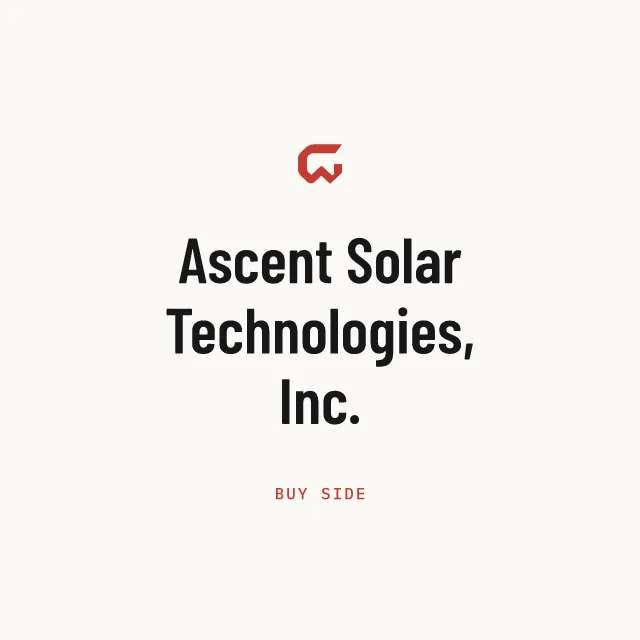 Buy side: Ascent Solar Technologies, Inc.