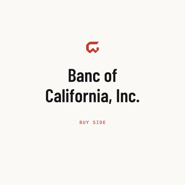 Buy side: Banc of California, Inc.