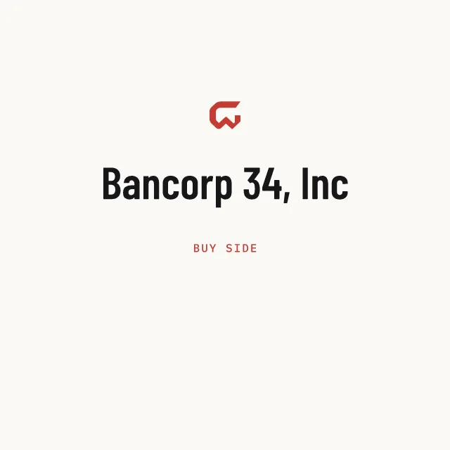 Buy side: Bancorp 34, Inc