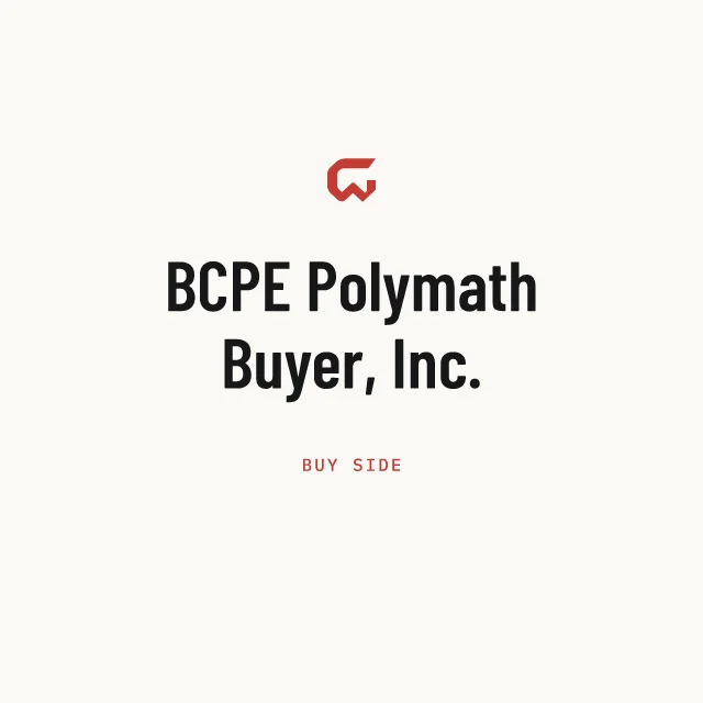 Buy side: BCPE Polymath Buyer, Inc.
