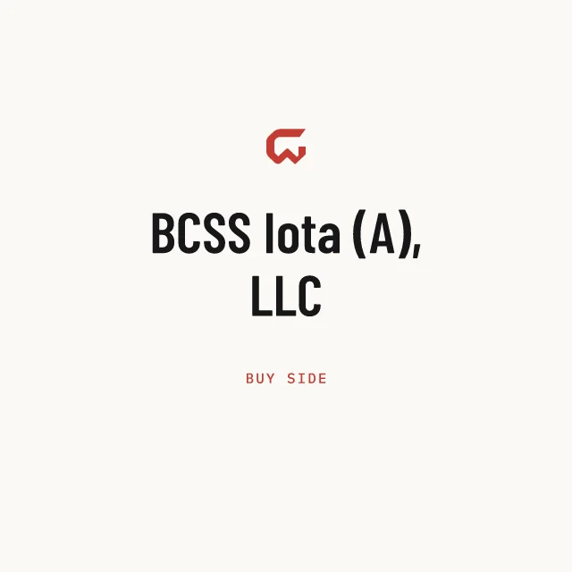 Buy side: BCSS Iota (A), LLC