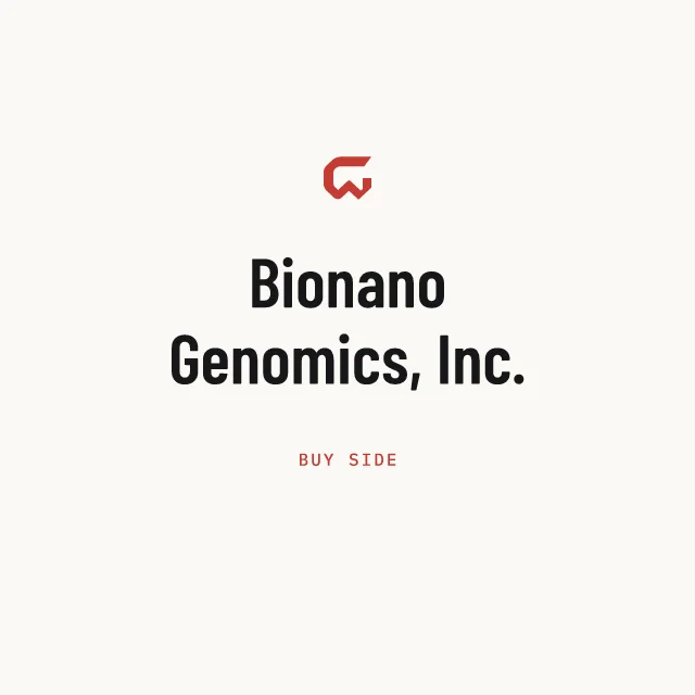 Buy side: Bionano Genomics, Inc.