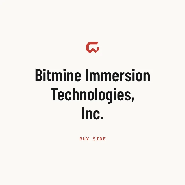 Buy side: Bitmine Immersion Technologies, Inc.