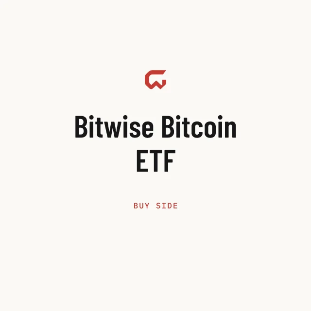 Buy side: Bitwise Bitcoin ETF