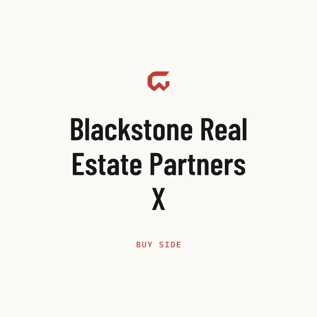 Buy side: Blackstone Real Estate Partners X