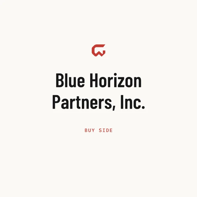 Buy side: Blue Horizon Partners, Inc.