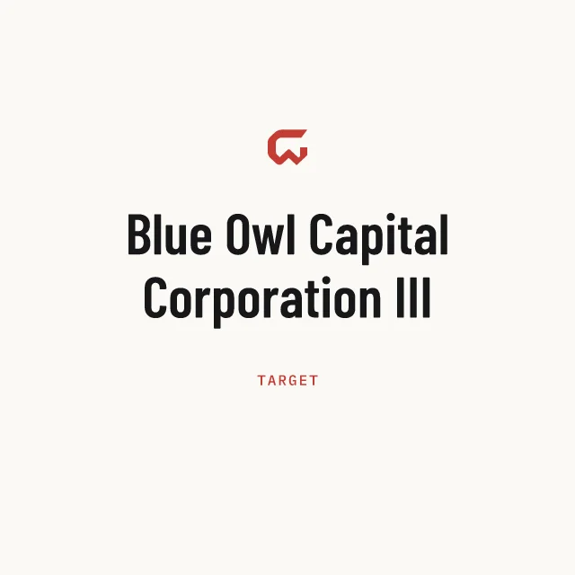 Target: Blue Owl Capital Corporation III