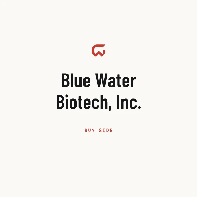 Buy side: Blue Water Biotech, Inc.