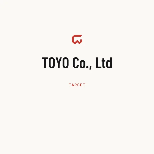 Target: TOYO Co., Ltd