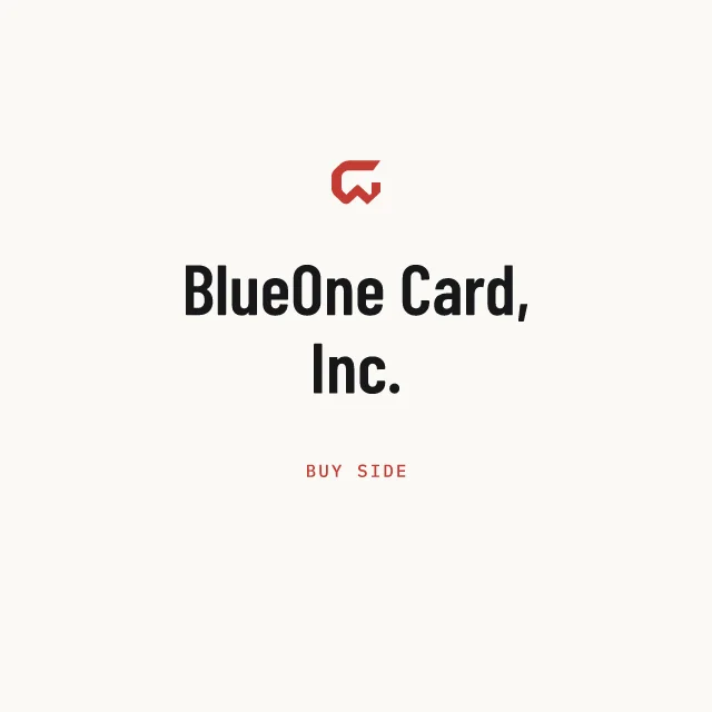 Buy side: BlueOne Card, Inc.