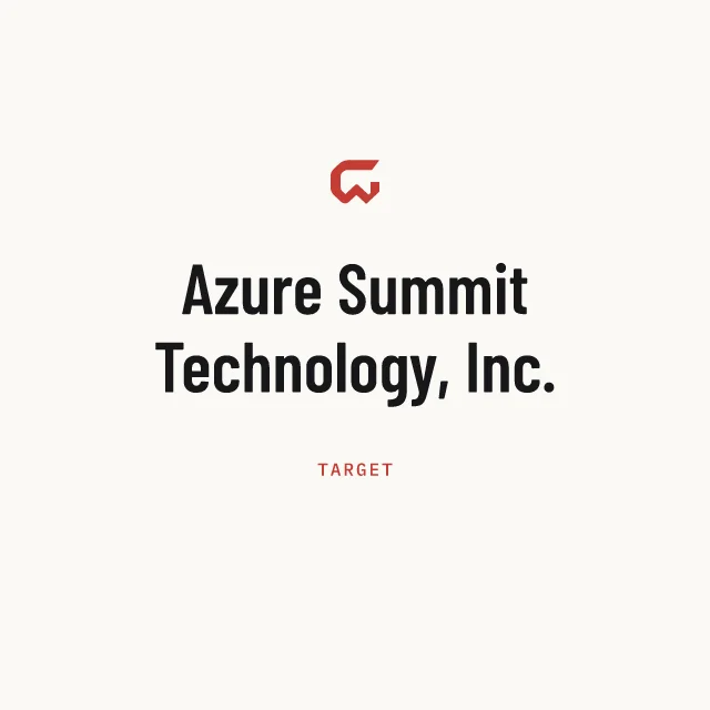 Target: Azure Summit Technology, Inc.