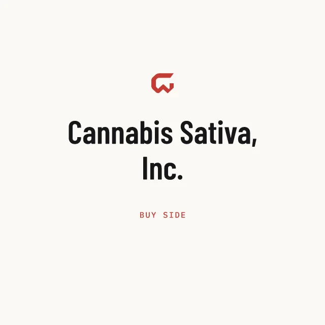 Buy side: Cannabis Sativa, Inc.