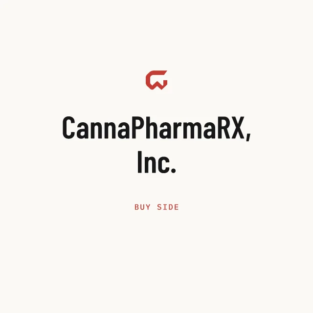 Buy side: CannaPharmaRX, Inc.
