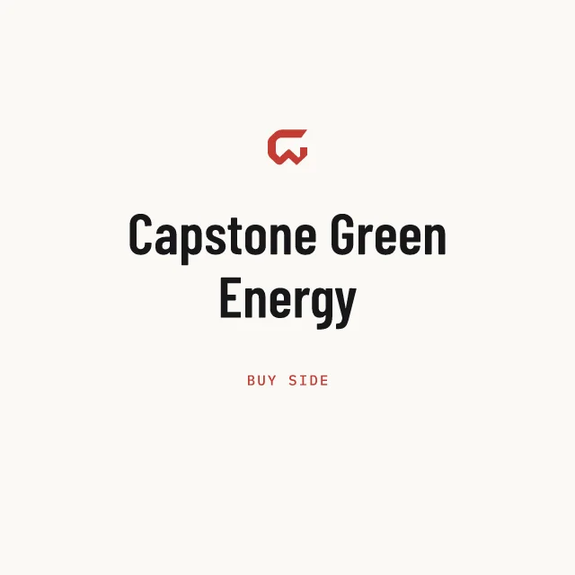 Buy side: Capstone Green Energy