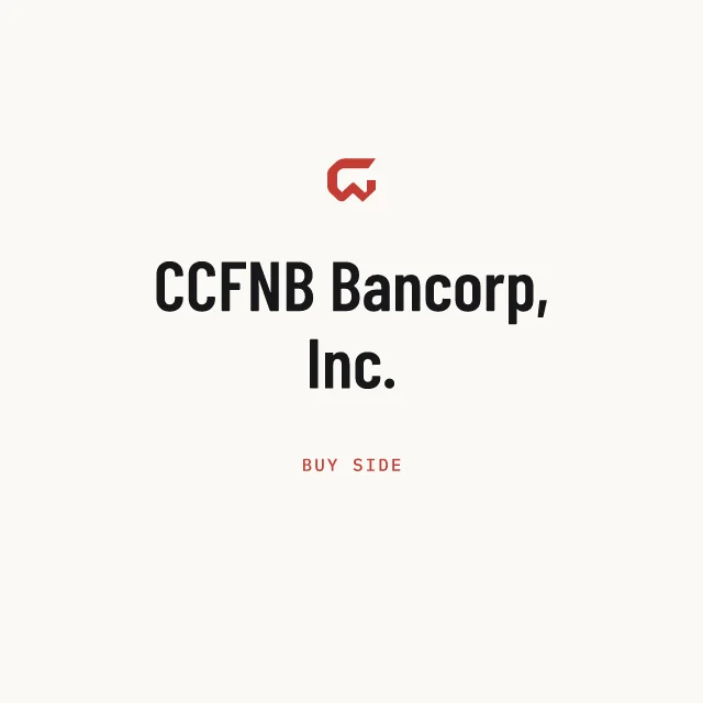 Buy side: CCFNB Bancorp, Inc.
