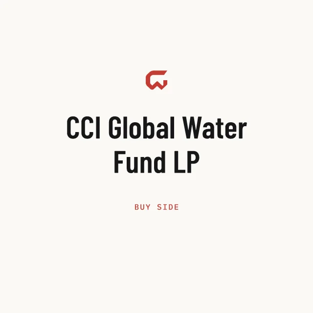 Buy side: CCI Global Water Fund LP