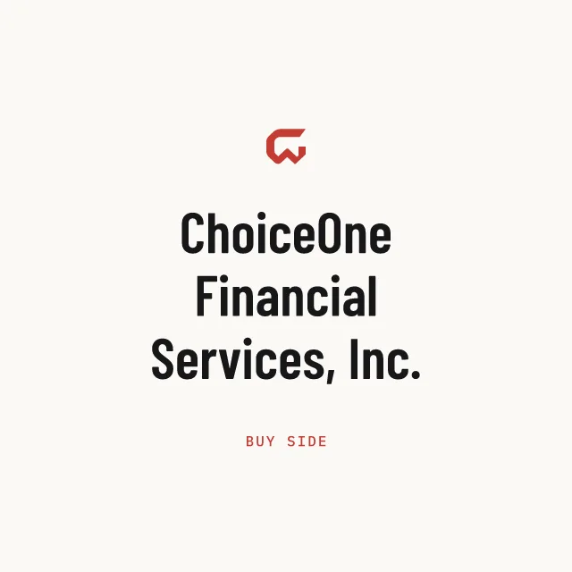 Buy side: ChoiceOne Financial Services, Inc.