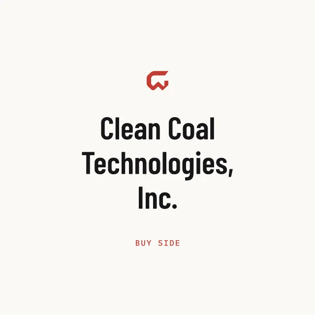 Buy side: Clean Coal Technologies, Inc.