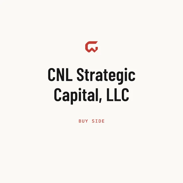 Buy side: CNL Strategic Capital, LLC