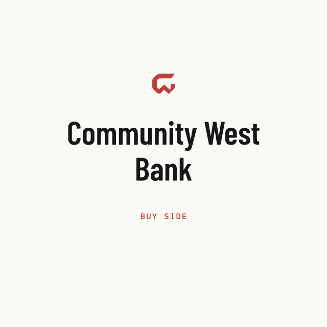 Buy side: Community West Bank