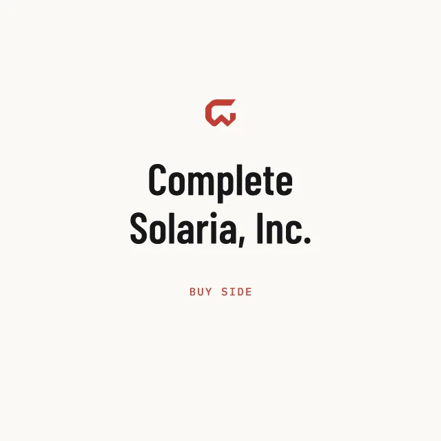 Buy side: Complete Solaria, Inc.