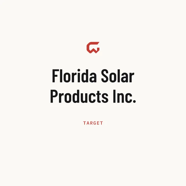 Target: Florida Solar Products Inc.