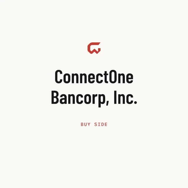 Buy side: ConnectOne Bancorp, Inc.