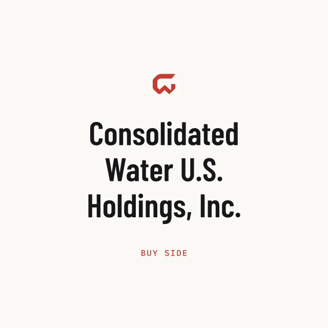 Buy side: Consolidated Water U.S. Holdings, Inc.