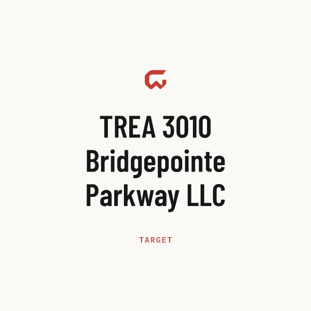 Target: TREA 3010 Bridgepointe Parkway LLC
