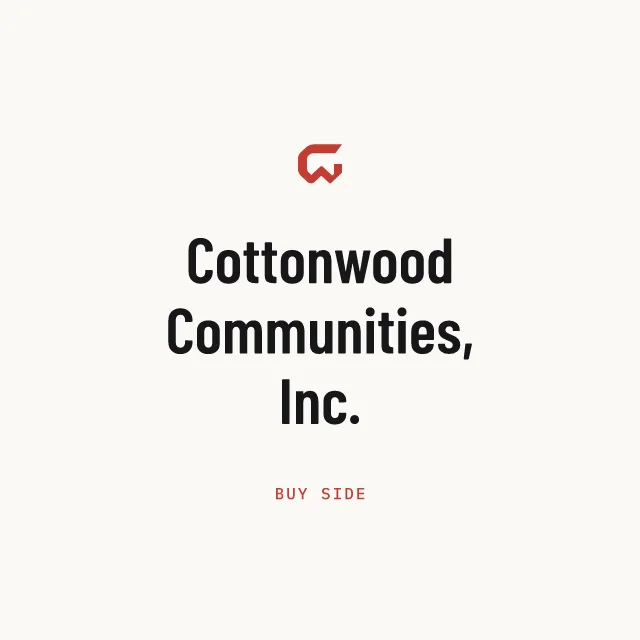 Buy side: Cottonwood Communities, Inc.