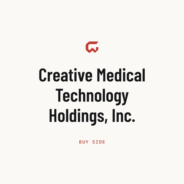 Buy side: Creative Medical Technology Holdings, Inc.