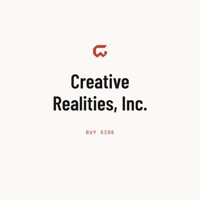 Buy side: Creative Realities, Inc.