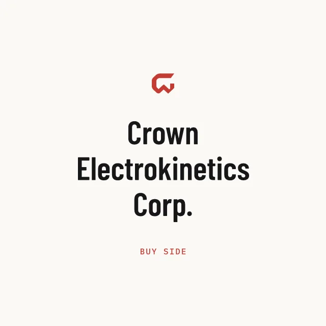 Buy side: Crown Electrokinetics Corp.