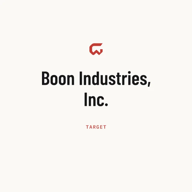 Target: Boon Industries, Inc.