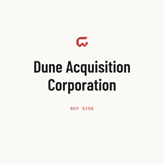 Buy side: Dune Acquisition Corporation