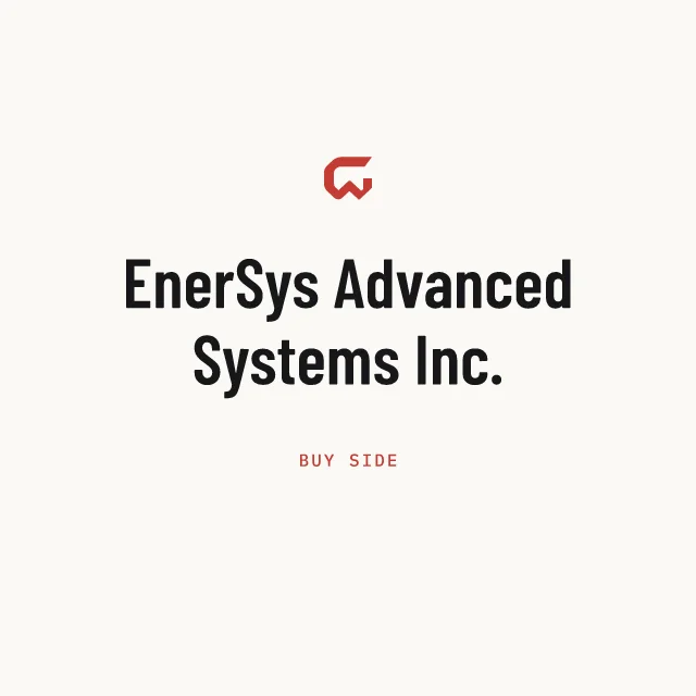 Buy side: EnerSys Advanced Systems Inc.