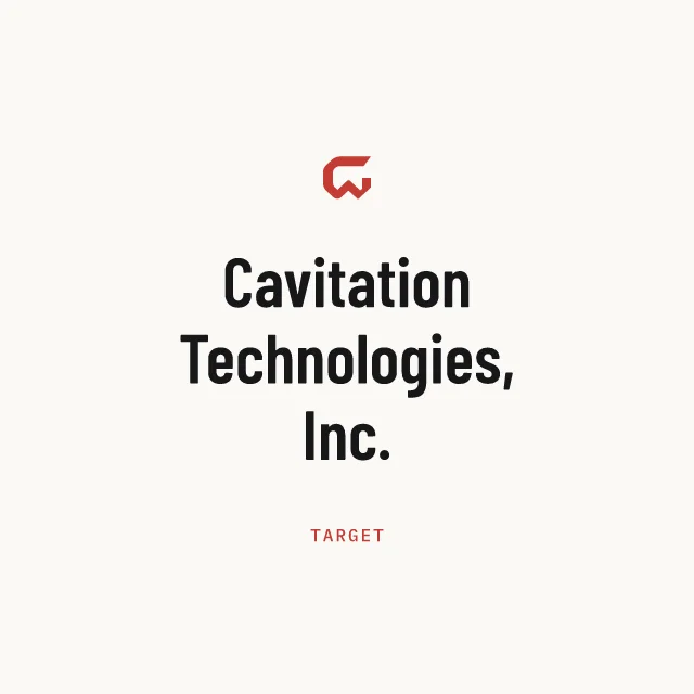 Target: Cavitation Technologies, Inc.