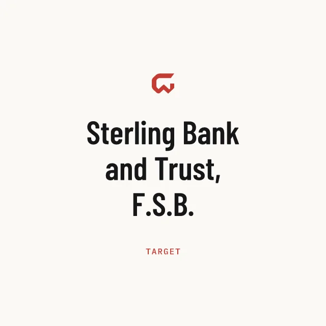 Target: Sterling Bank and Trust, F.S.B.