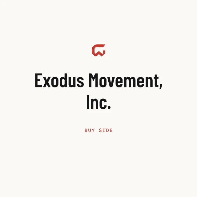 Buy side: Exodus Movement, Inc.
