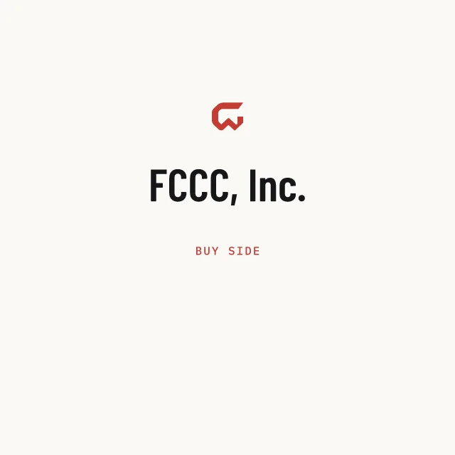 Buy side: FCCC, Inc.