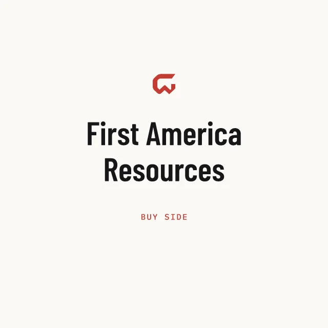 Buy side: First America Resources