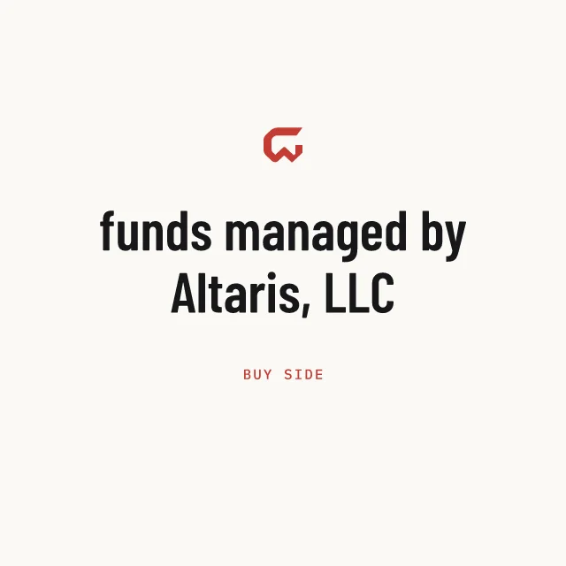 Buy side: funds managed by Altaris, LLC